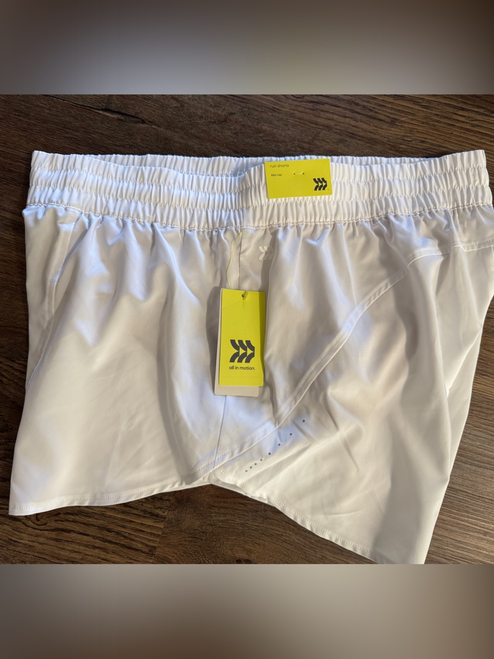 all in motion White Athletic Shorts with Yellow Tags